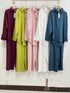 Linen Collar Down Long Sleeves Co-Ord Sets